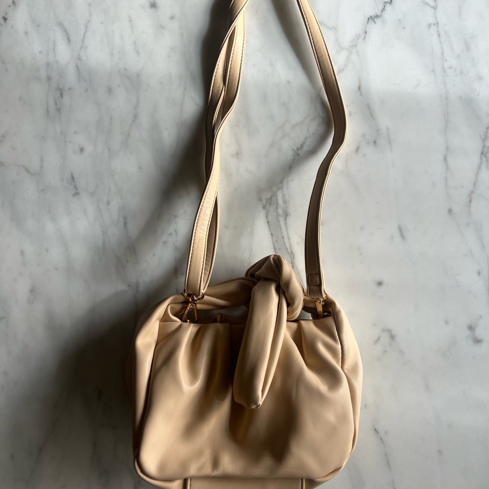 Anthropologie Cream Shoulder Bag with Slouchy Design